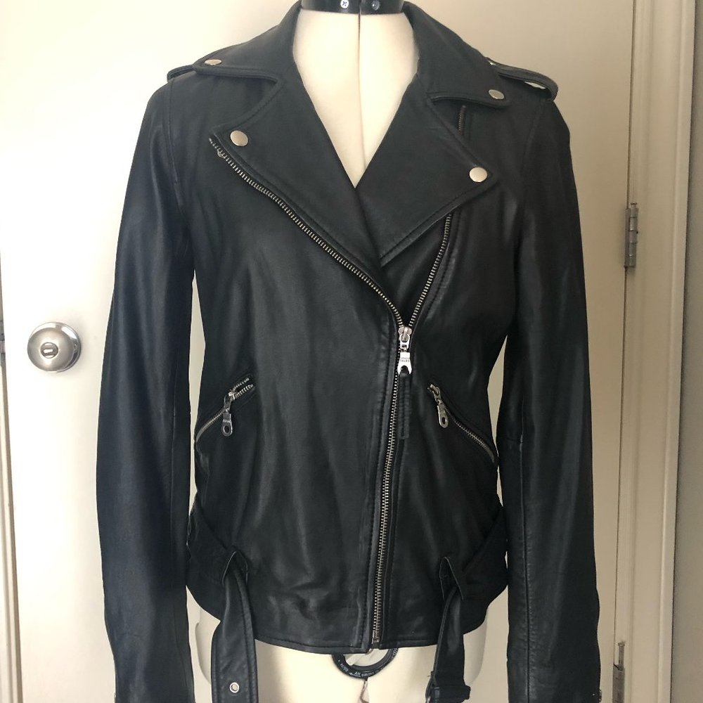 Lucky Brand Women’s Genuine Lamb Leather Moto Jacket Black - NTW - Small